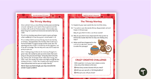 Comprehension Task Cards - Identifying Author's Purpose teaching resource