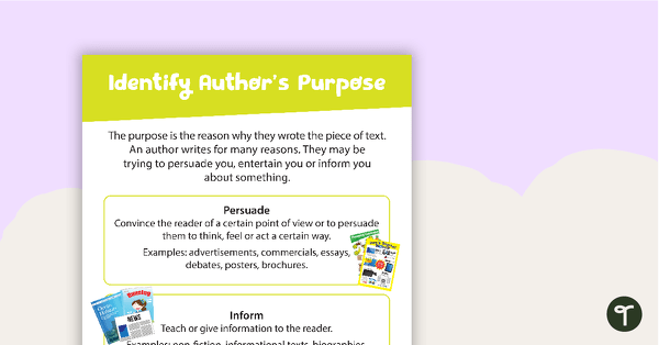 Author's Purpose Task Cards (Teacher-Made) - Twinkl