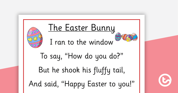 The Easter Bunny Poem - Poster and Cut-Out Pages teaching resource