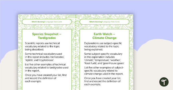 Go to Grade 6 Magazine - "What's Buzzing?" (Issue 1) Task Cards teaching resource