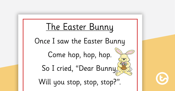 The Easter Bunny Poem - Poster and Cut-Out Pages teaching resource