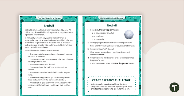Comprehension Task Cards - Finding Word Meaning In Context teaching resource