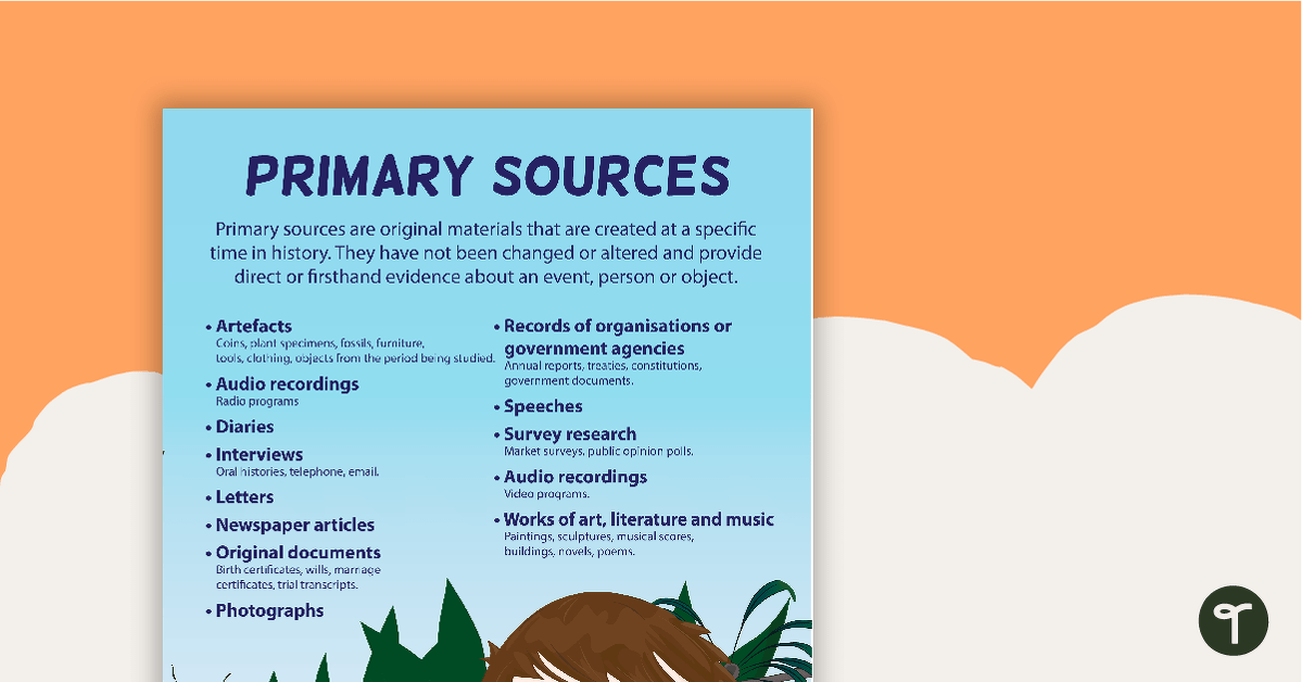 Primary Sources Poster teaching resource
