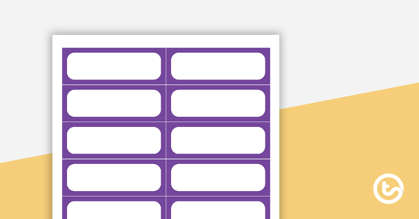 Plain Purple - Name Tags teaching resource