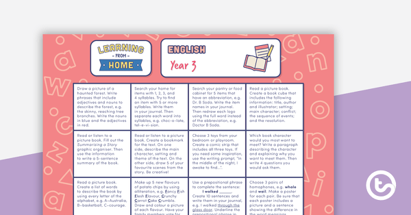 Go to Year 3 – Week 3 Learning from Home Activity Grids teaching resource
