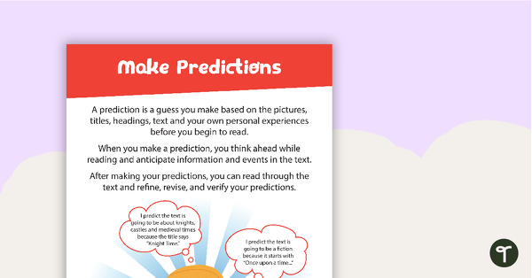 Comprehension Task Cards - Making Predictions teaching resource