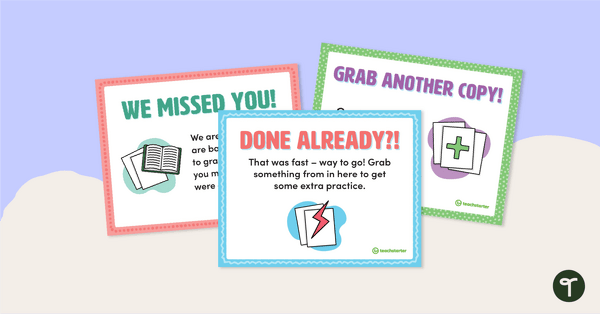 Go to Teacher Crate Labels for Missing Work & Early Finishers teaching resource