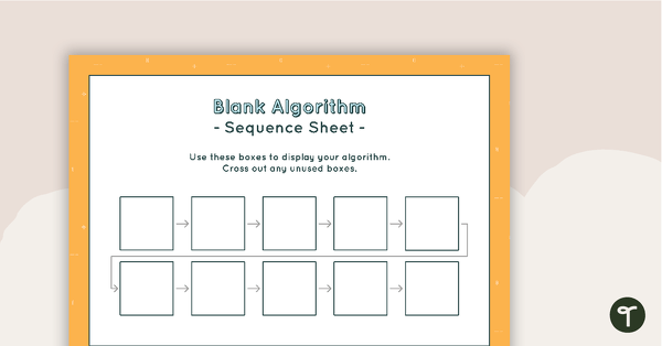 10-Step Algorithm Sequence Sheet - Lower Elementary teaching resource