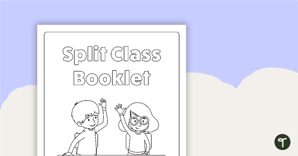 Go to Split Class/Fast Finisher Booklet Front Cover - Students with Hands Up teaching resource