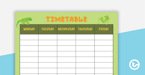 Animals - Weekly Timetable teaching resource