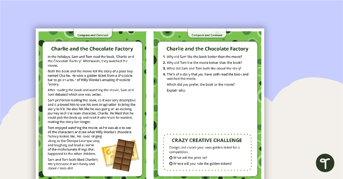 Preview image for Comprehension Task Cards - Compare And Contrast - teaching resource