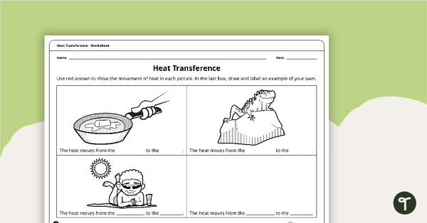 Go to Heat Transference Worksheet teaching resource