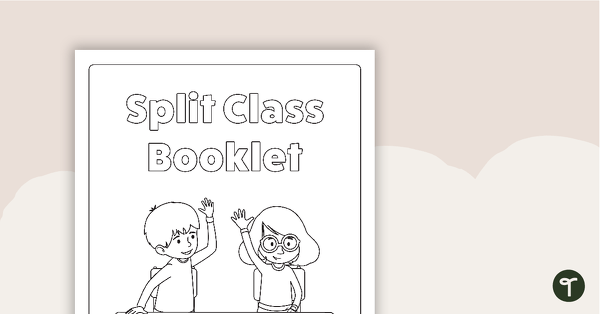Go to Split Class/Fast Finisher Booklet Front Cover - Students with Hands Up teaching resource