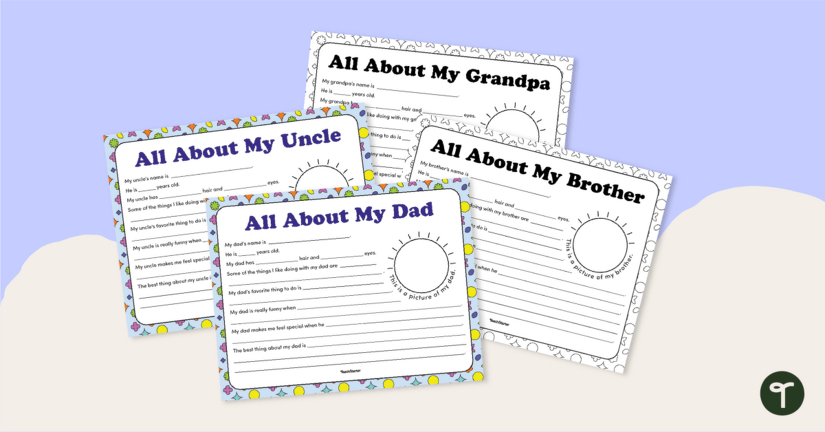 All About My Dad – Father's Day Worksheet teaching resource