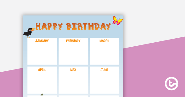 Go to Animals - Happy Birthday Chart teaching resource
