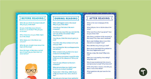 Go to Before, During and After Reading Fiction - Question Prompts teaching resource