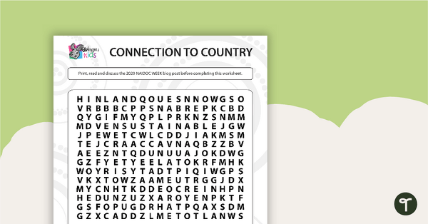 NAIDOC Week Connection to Country Word Search - Upper Primary teaching resource