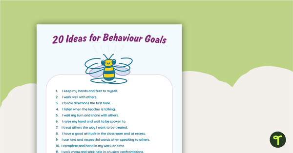 Go to Sample Behaviour Goals teaching resource