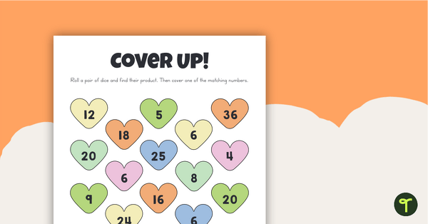 Go to Cover Up! - Multiplication Facts Game teaching resource