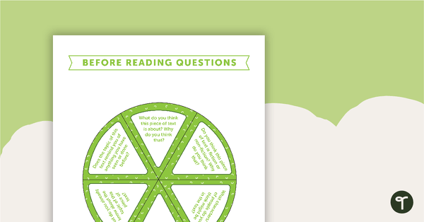 Go to Before, During and After Reading Non-Fiction Questions - Wheel teaching resource