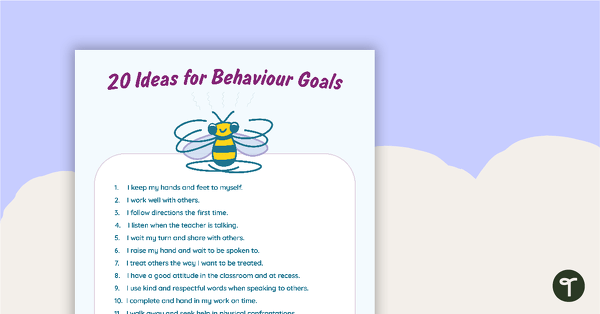 Sample Behaviour Goals teaching resource