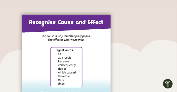 Comprehension Task Cards - Recognising Cause And Effect teaching resource