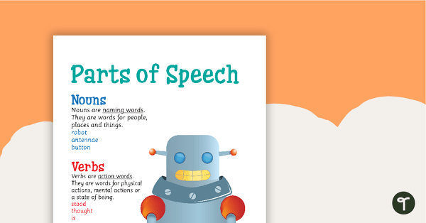 Parts of Speech Poster teaching resource