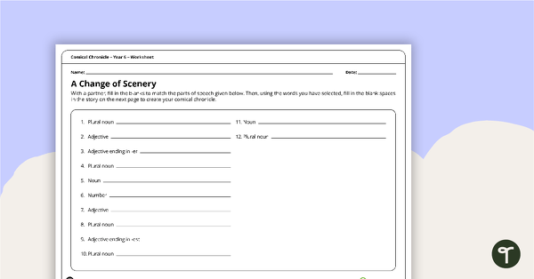 Comical Chronicle Worksheets - Year 6 teaching resource