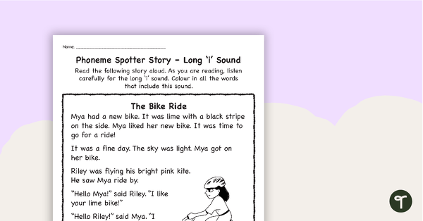 Preview image for Phoneme Spotter Story – Long 'i' Sound - teaching resource