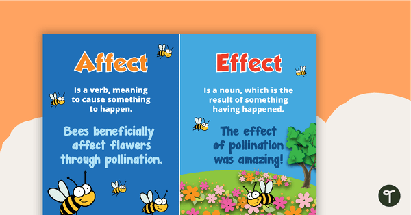 Affect and Effect Homophones Poster Original Design teaching resource