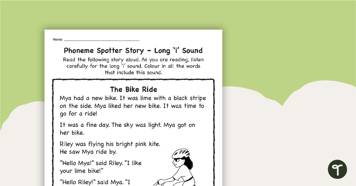Phoneme Spotter Story – Long 'i' Sound teaching resource