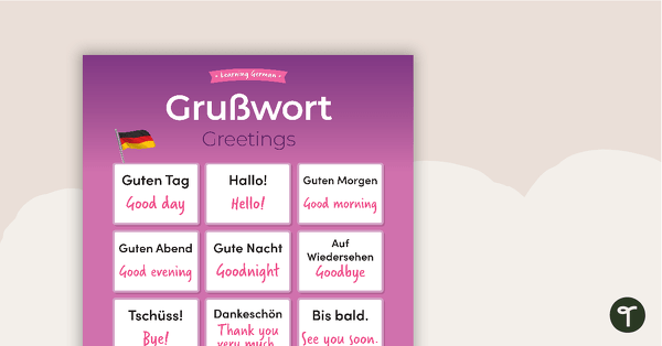 Greetings – German Language Poster teaching resource