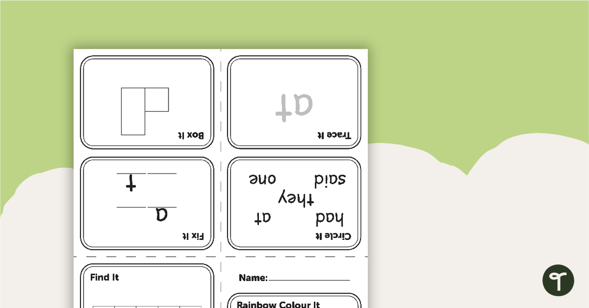 ‘At’ Sight Word Little Book teaching resource