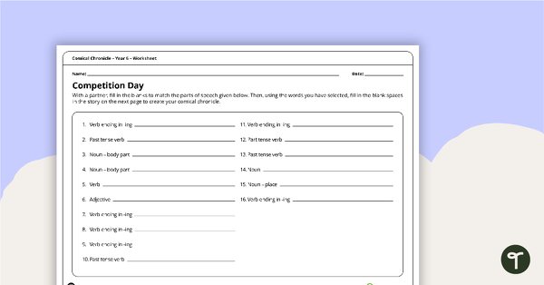 Go to Comical Chronicle Worksheets - Year 6 teaching resource
