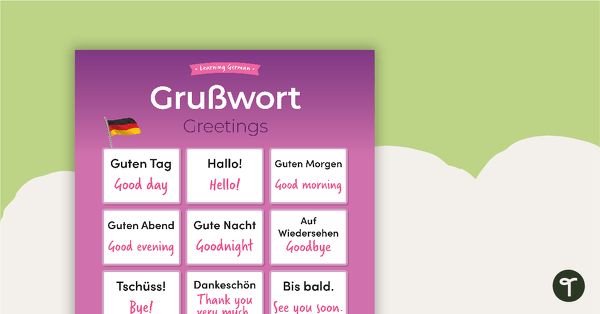 Greetings – German Language Poster teaching resource