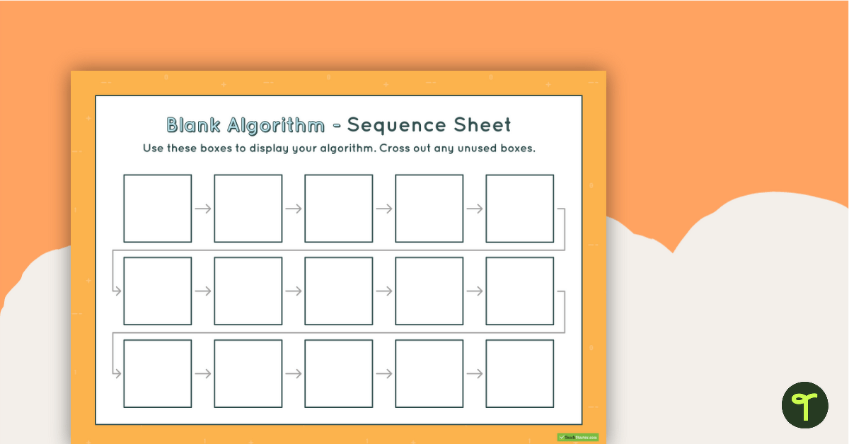15-Step Algorithm Sequence Sheet - Lower Primary teaching resource