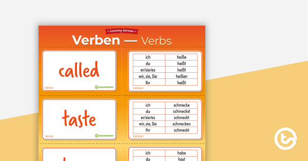 Verbs – German Language Flashcards teaching resource