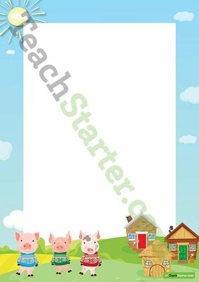 Go to Three Little Pigs Border - Word Template teaching resource