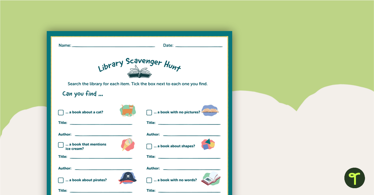 Library Scavenger Hunt – Lower Primary teaching resource