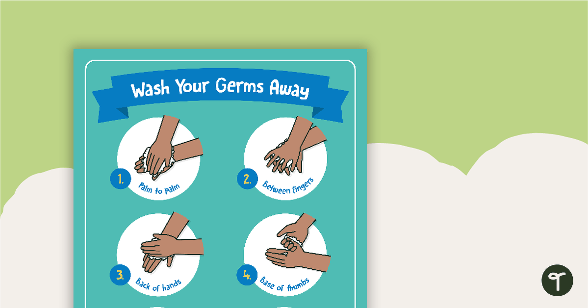 Wash Your Germs Away Hygiene Poster teaching resource