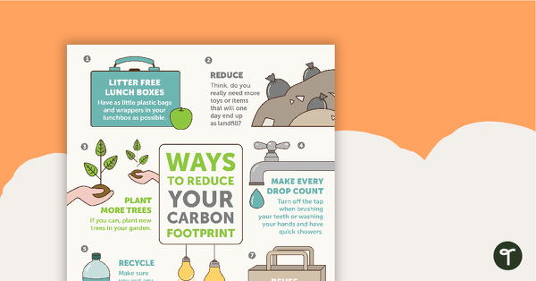 Ways to Reduce Your Carbon Footprint - Poster teaching resource