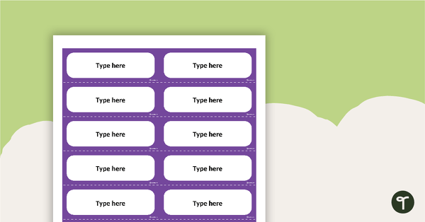 Go to Plain Purple - Name Tags teaching resource