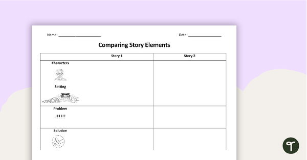 Compare and Contrast - Story Elements Worksheet teaching resource