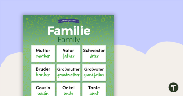 Family – German Language Poster teaching resource