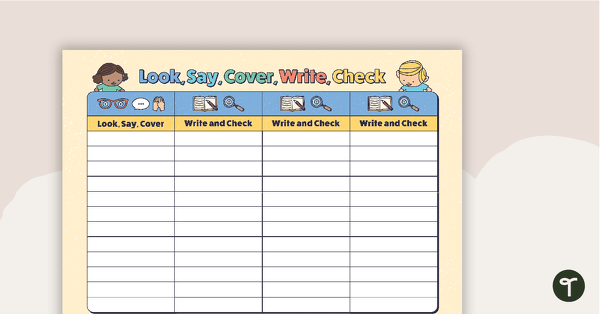 Go to Look, Say, Cover, Write, Check Template (10 Words) teaching resource