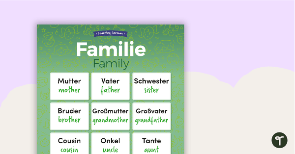 Family – German Language Poster teaching resource