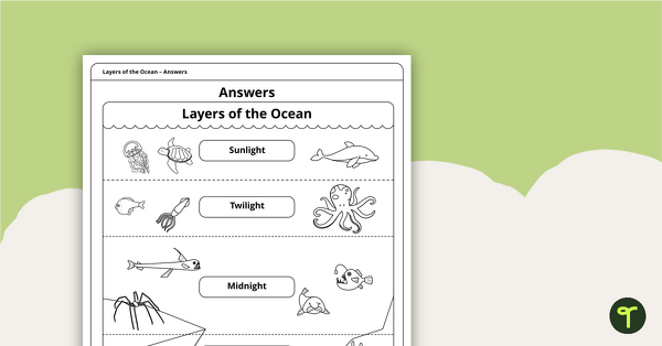 Layers of the Ocean Worksheet | Teach Starter