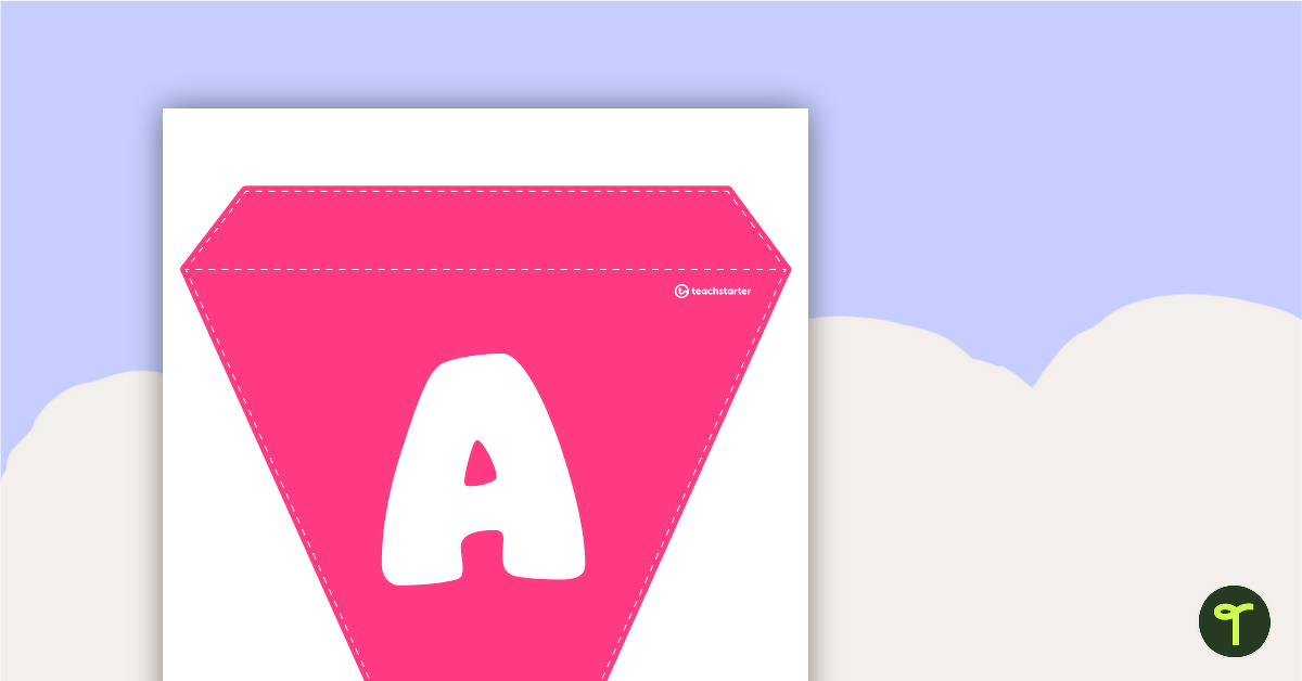 Plain Pink - Letters and Number Bunting teaching resource
