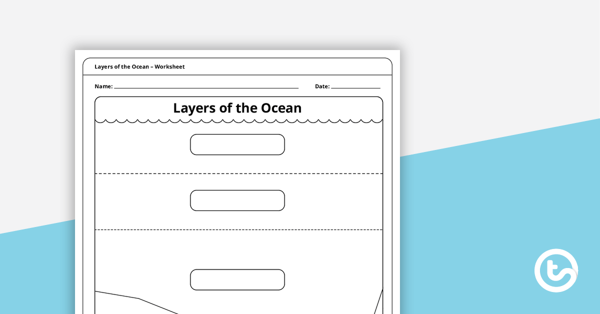Layers of the Ocean Worksheet teaching resource