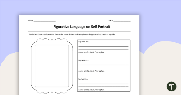 Figurative Language - Self Portrait Activity teaching resource